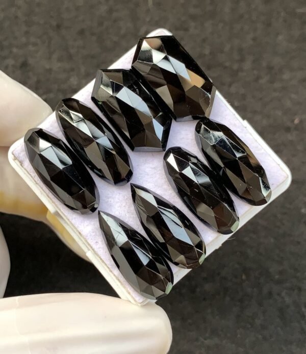 Black Spinel Gemstone Natural Black Spinel Rose Cut Mix Pair Shape Gemstone 20 MM 4 Pair High Quality Wholesale gems SM23906 - Image 2