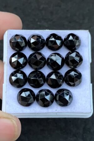 Black Spinel Gemstone Natural Black Spinel Rose Cut Round  Shape Gemstone 8 MM 15 Pcs High Quality Wholesale gems SM23915