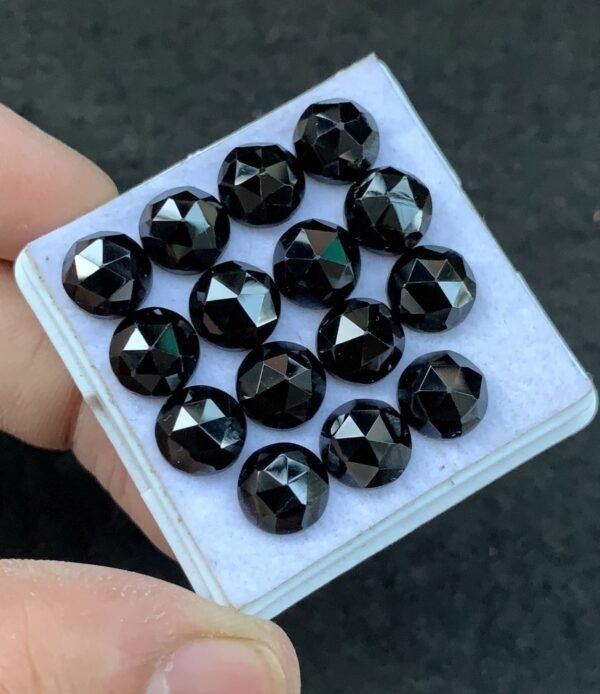 Black Spinel Gemstone Natural Black Spinel Rose Cut Round  Shape Gemstone 8 MM 15 Pcs High Quality Wholesale gems SM23915 - Image 2