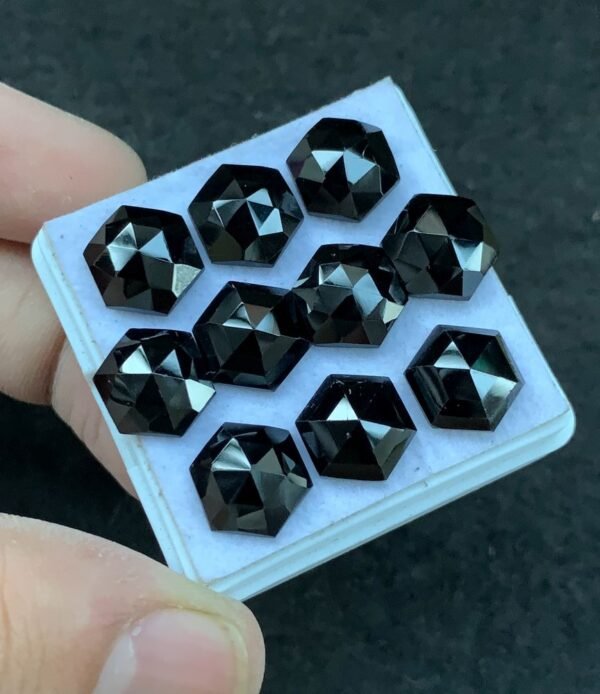 Black Spinel Gemstone Natural Black Spinel Rose Cut Hexagon Shape Gemstone 10 MM 10 Pcs High Quality Wholesale gems SM23916 - Image 2