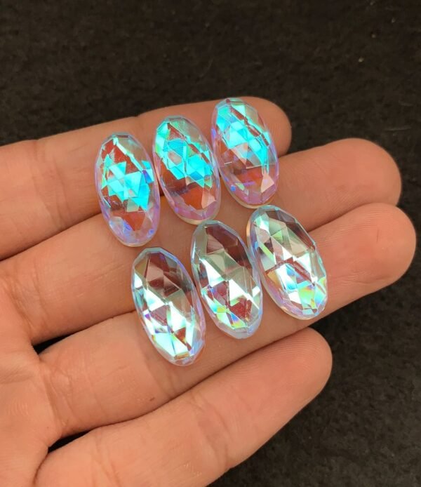 Rainbow Quartz Gemstone Mystic Rainbow Quartz Rose Cut Oval Shape Gemstone 20x10 MM 6 Pieces Cabochon High Quality Wholesale gems SM24027 - Image 2