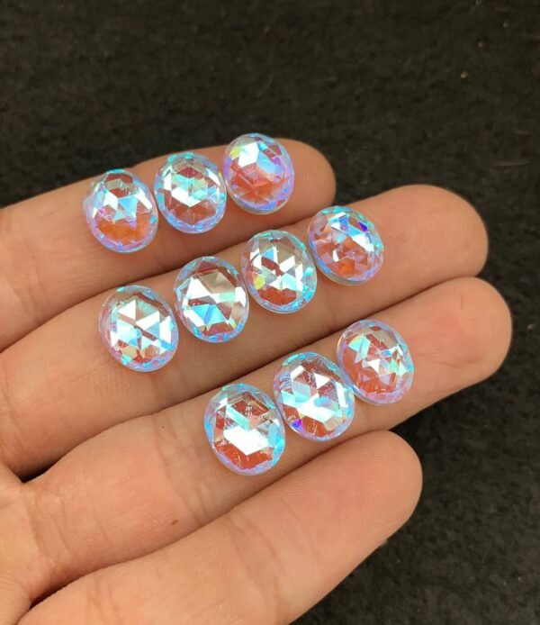 Rainbow Quartz Gemstone Mystic Rainbow Quartz Rose Cut Oval Shape Gemstone 11x9 MM 10 Pieces Cabochon High Quality Wholesale gems SM24029 - Image 2