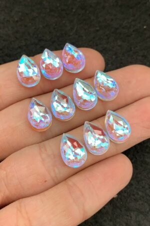 Rainbow Quartz Gemstone Mystic Rainbow Quartz Rose Cut Pear Shape Gemstone 12x8 MM 10 Pieces Cabochon High Quality Wholesale gems SM24030