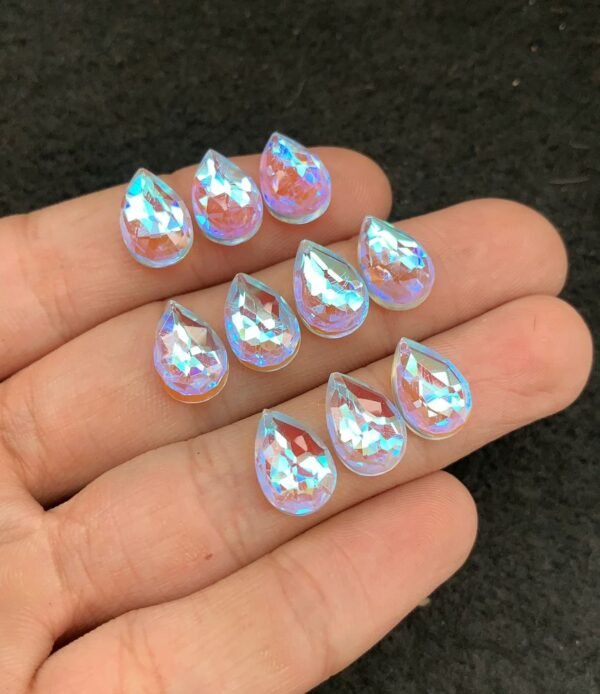 Rainbow Quartz Gemstone Mystic Rainbow Quartz Rose Cut Pear Shape Gemstone 12x8 MM 10 Pieces Cabochon High Quality Wholesale gems SM24030