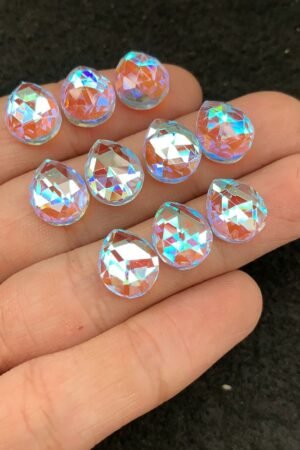 Rainbow Quartz Gemstone Mystic Rainbow Quartz Rose Cut Pear Shape Gemstone 12x10 MM 10 Pieces Cabochon High Quality Wholesale gems SM24031
