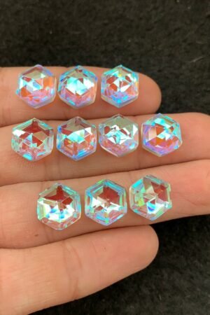 Rainbow Quartz Gemstone Mystic Rainbow Quartz Step Cut Hexagon Shape Gemstone 10 MM 10 Pieces Cabochon High Quality Wholesale gems SM24035