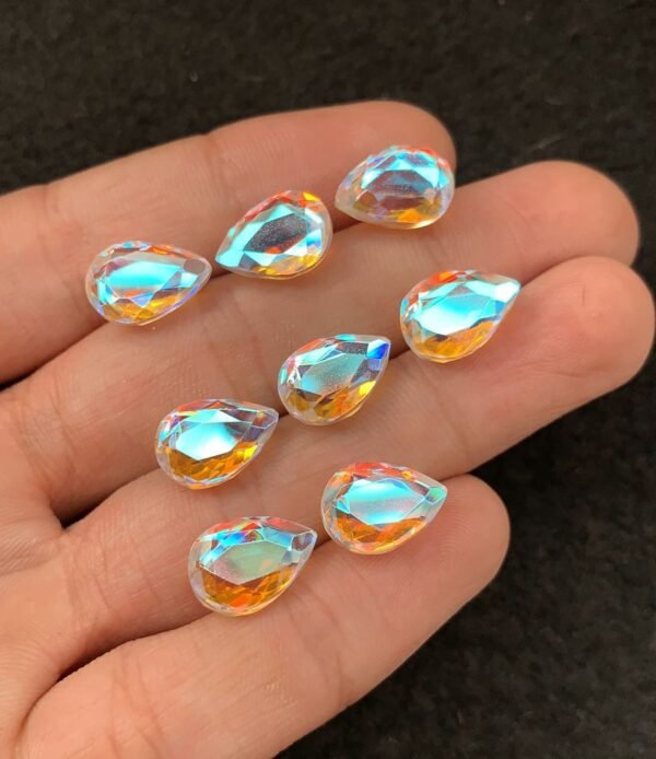 Rainbow Quartz Gemstone Mystic Rainbow Quartz Faceted Cut Pear Shape Gemstone 13x9 MM 8 Pieces High Quality Wholesale gems SM24036 - Image 2