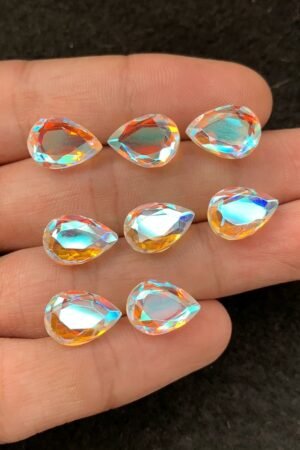 Rainbow Quartz Gemstone Mystic Rainbow Quartz Faceted Cut Pear Shape Gemstone 13x9 MM 8 Pieces High Quality Wholesale gems SM24036