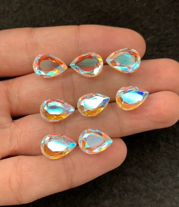 Rainbow Quartz Gemstone Mystic Rainbow Quartz Faceted Cut Pear Shape Gemstone 13x9 MM 8 Pieces High Quality Wholesale gems SM24036