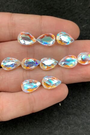 Rainbow Quartz Gemstone Mystic Rainbow Quartz Faceted Cut Pear Shape Gemstone 12x8 MM 10 Pieces High Quality Wholesale gems SM24037