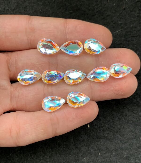 Rainbow Quartz Gemstone Mystic Rainbow Quartz Faceted Cut Pear Shape Gemstone 12x8 MM 10 Pieces High Quality Wholesale gems SM24037