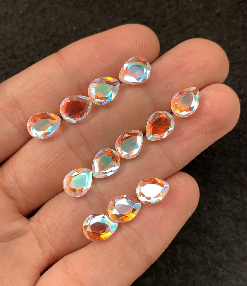 Rainbow Quartz Gemstone Mystic Rainbow Quartz Faceted Cut Pear Shape Gemstone 9x8 MM 12 Pieces High Quality Wholesale gems SM24038 - Image 2