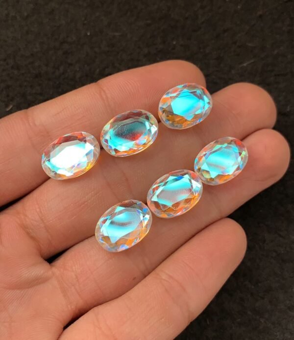 Rainbow Quartz Gemstone Mystic Rainbow Quartz Faceted Cut Oval Shape Gemstone 14x10 MM 6 Pieces High Quality Wholesale gems SM24039 - Image 2