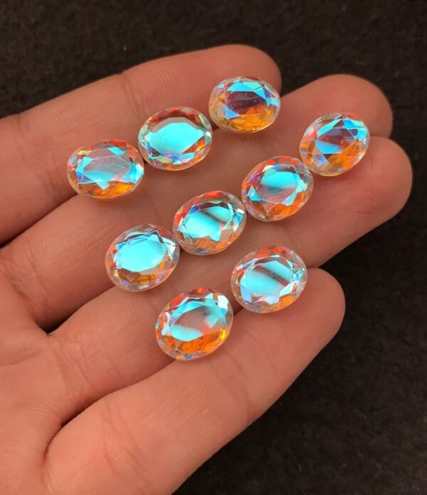 Rainbow Quartz Gemstone Mystic Rainbow Quartz Faceted Cut Oval Shape Gemstone 12x10 MM 9 Pieces High Quality Wholesale gems SM24040 - Image 2