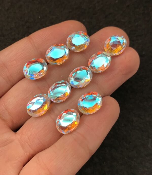Rainbow Quartz Gemstone Mystic Rainbow Quartz Faceted Cut Oval Shape Gemstone 11x9 MM 10 Pieces High Quality Wholesale gems SM24041 - Image 2