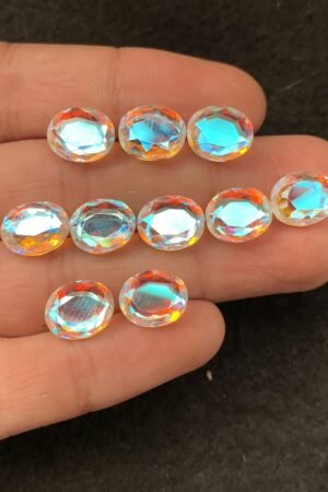 Rainbow Quartz Gemstone Mystic Rainbow Quartz Faceted Cut Oval Shape Gemstone 11x9 MM 10 Pieces High Quality Wholesale gems SM24041