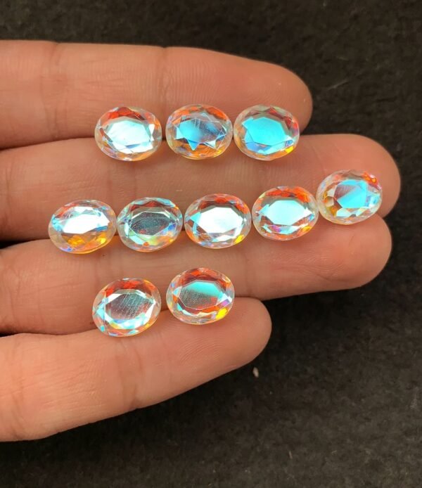 Rainbow Quartz Gemstone Mystic Rainbow Quartz Faceted Cut Oval Shape Gemstone 11x9 MM 10 Pieces High Quality Wholesale gems SM24041
