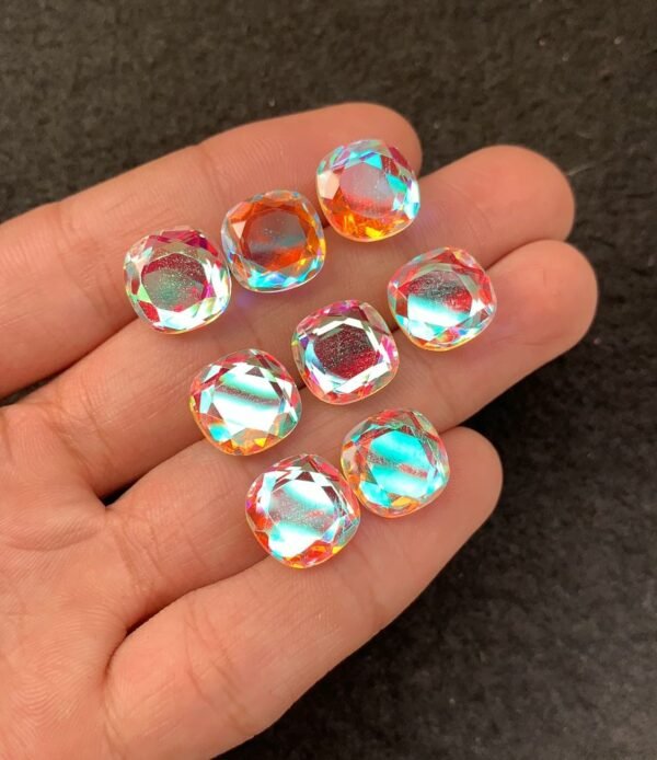 Rainbow Quartz Gemstone Mystic Rainbow Quartz Faceted Cut Cushion Shape Gemstone 12 MM 8 Pieces High Quality Wholesale gems SM24044 - Image 2