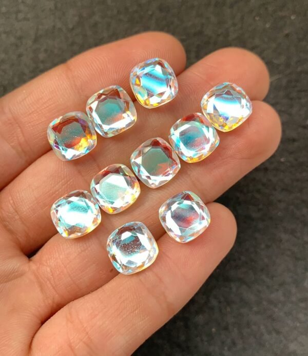 Rainbow Quartz Gemstone Mystic Rainbow Quartz Faceted Cut Cushion Shape Gemstone 10 MM 10 Pieces High Quality Wholesale gems SM24045 - Image 2