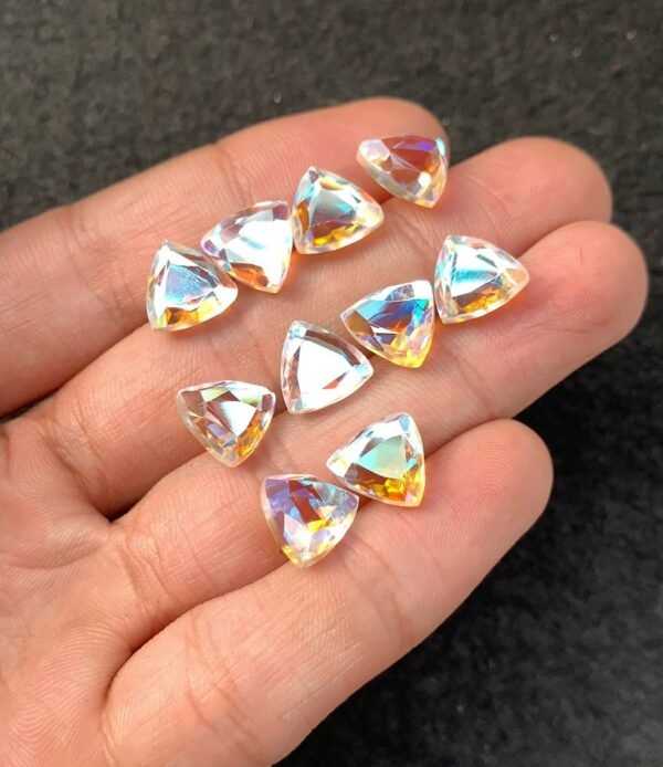Rainbow Quartz Gemstone Mystic Rainbow Quartz Faceted Cut Trillion Shape Gemstone 10 MM 10 Pieces High Quality Wholesale gems SM24047 - Image 2