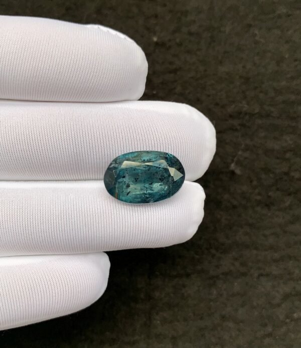 Natural Teal Green Kyanite Gemstone Faceted Cut Oval Shape 16x11x7 MM 1 Pcs Teal Green Kyanite High Quality Gemstone Wholesale gems SM24108