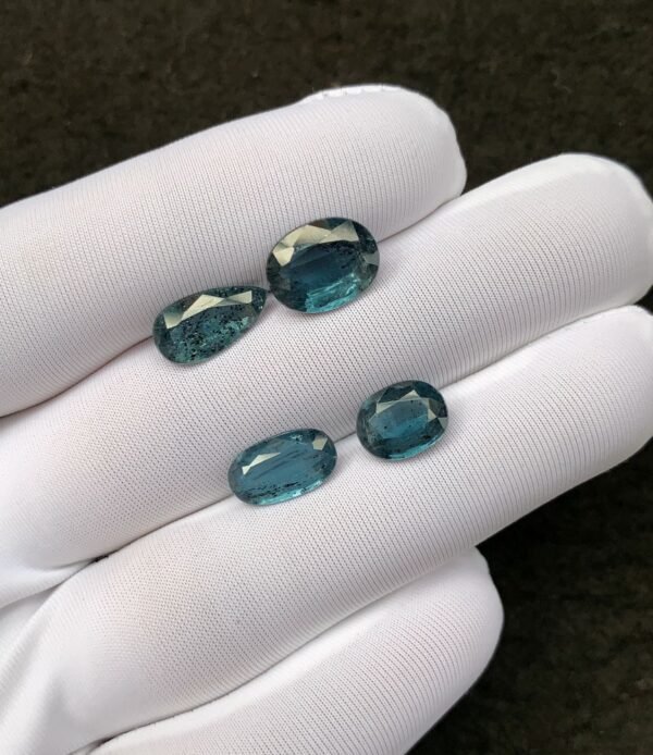 Natural Teal Green Kyanite Gemstone Faceted Cut Mix Shape 9-12 MM 4 Pcs Teal Green Kyanite High Quality Gemstone Wholesale gems SM24111 - Image 2