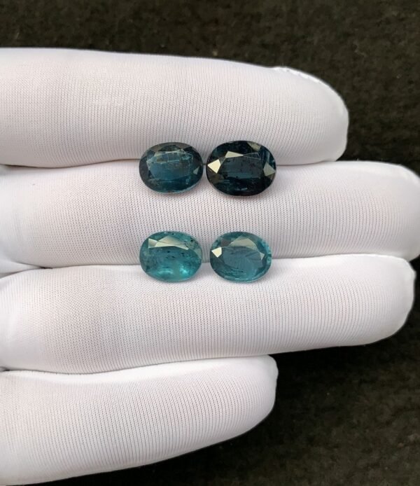 Natural Teal Green Kyanite Gemstone Faceted Cut Oval Shape 10-11 MM 4 Pcs Teal Green Kyanite High Quality Gemstone Wholesale gems SM24113