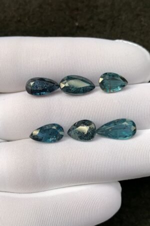 Natural Teal Green Kyanite Gemstone Faceted Cut Pear Shape 10-13 MM 6 Pcs Teal Green Kyanite High Quality Gemstone Wholesale gems SM24115
