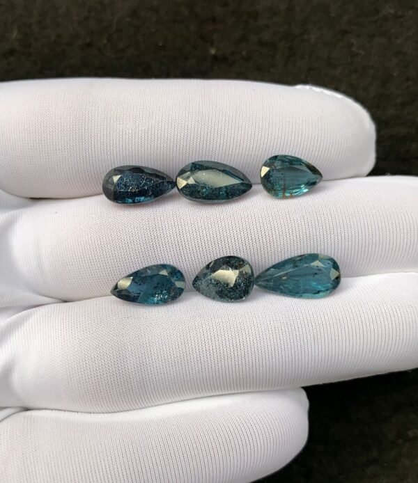 Natural Teal Green Kyanite Gemstone Faceted Cut Pear Shape 10-13 MM 6 Pcs Teal Green Kyanite High Quality Gemstone Wholesale gems SM24115