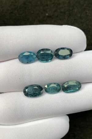 Natural Teal Green Kyanite Gemstone Faceted Cut Oval Shape 9-11 MM 6 Pcs Teal Green Kyanite High Quality Gemstone Wholesale gems SM24116