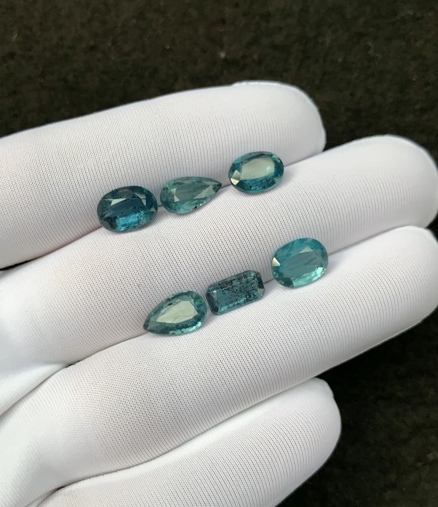 Natural Teal Green Kyanite Gemstone Faceted Cut Mix Shape 9-10 MM 6 Pcs Teal Green Kyanite High Quality Gemstone Wholesale gems SM24117 - Image 2
