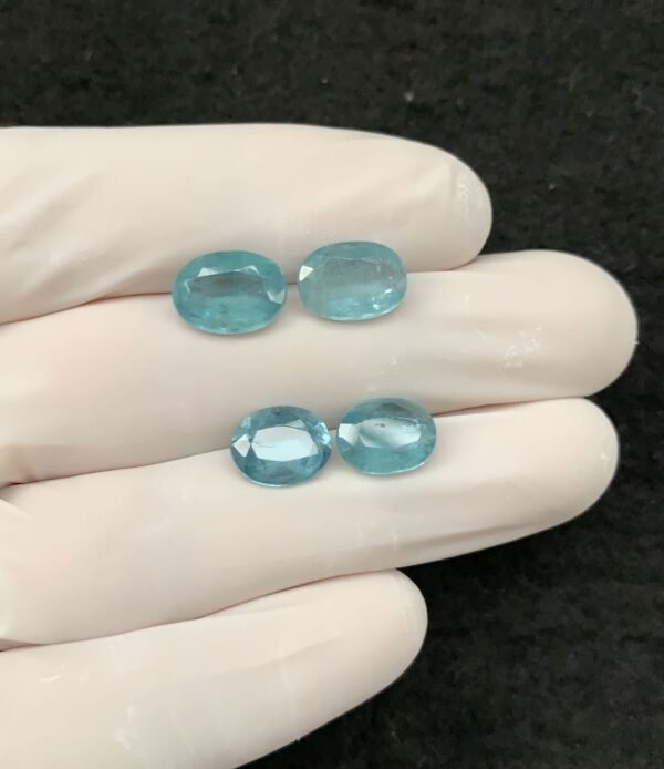 Natural Aqua Kyanite Gemstone Faceted Cut Oval Shape 10-11 MM 4 Pcs Aqua Kyanite High Quality Gemstone Wholesale gems SM24127