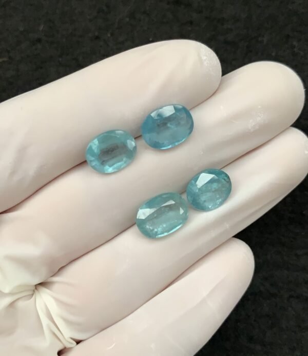Natural Aqua Kyanite Gemstone Faceted Cut Oval Shape 10-11 MM 4 Pcs Aqua Kyanite High Quality Gemstone Wholesale gems SM24128 - Image 2