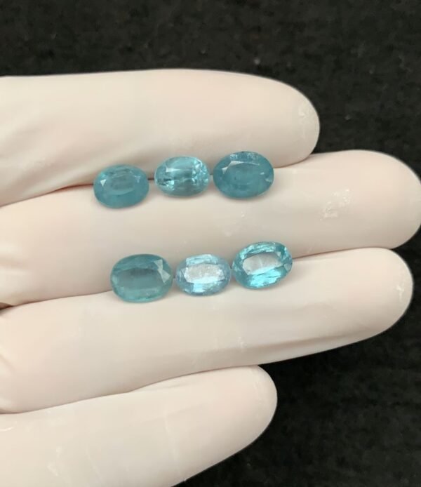 Natural Aqua Kyanite Gemstone Faceted Cut Oval Shape 8-9 MM 6 Pcs Aqua Kyanite High Quality Gemstone Wholesale gems SM24130