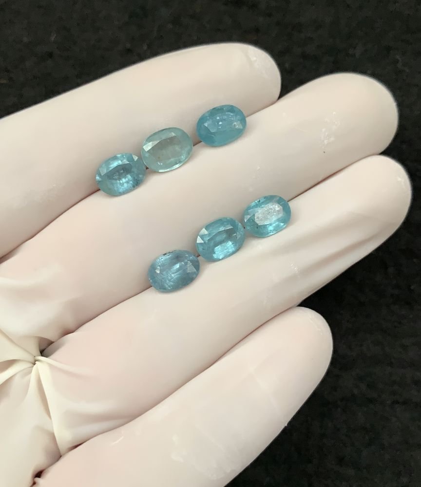 Natural Aqua Kyanite Gemstone Faceted Cut Oval Shape 8x6 MM 6 Pcs Aqua Kyanite High Quality Gemstone Wholesale gems SM24131 - Image 2