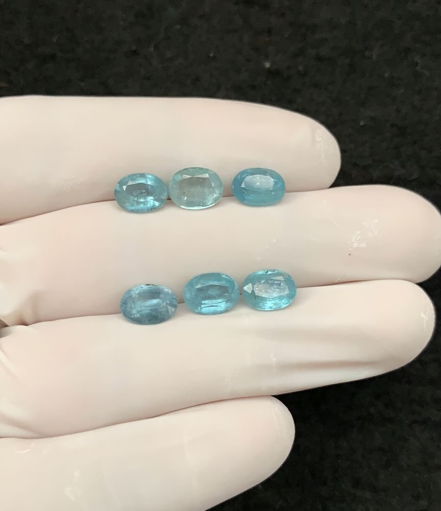 Natural Aqua Kyanite Gemstone Faceted Cut Oval Shape 8x6 MM 6 Pcs Aqua Kyanite High Quality Gemstone Wholesale gems SM24131
