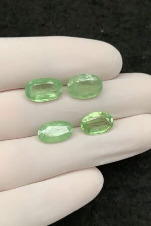 Natural Mint Kyanite Gemstone Faceted Cut Oval Shape 11-12 MM 4 Pcs Mint Kyanite High Quality Gemstone Wholesale gems SM24137