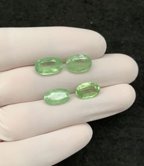 Natural Mint Kyanite Gemstone Faceted Cut Oval Shape 11-12 MM 4 Pcs Mint Kyanite High Quality Gemstone Wholesale gems SM24137