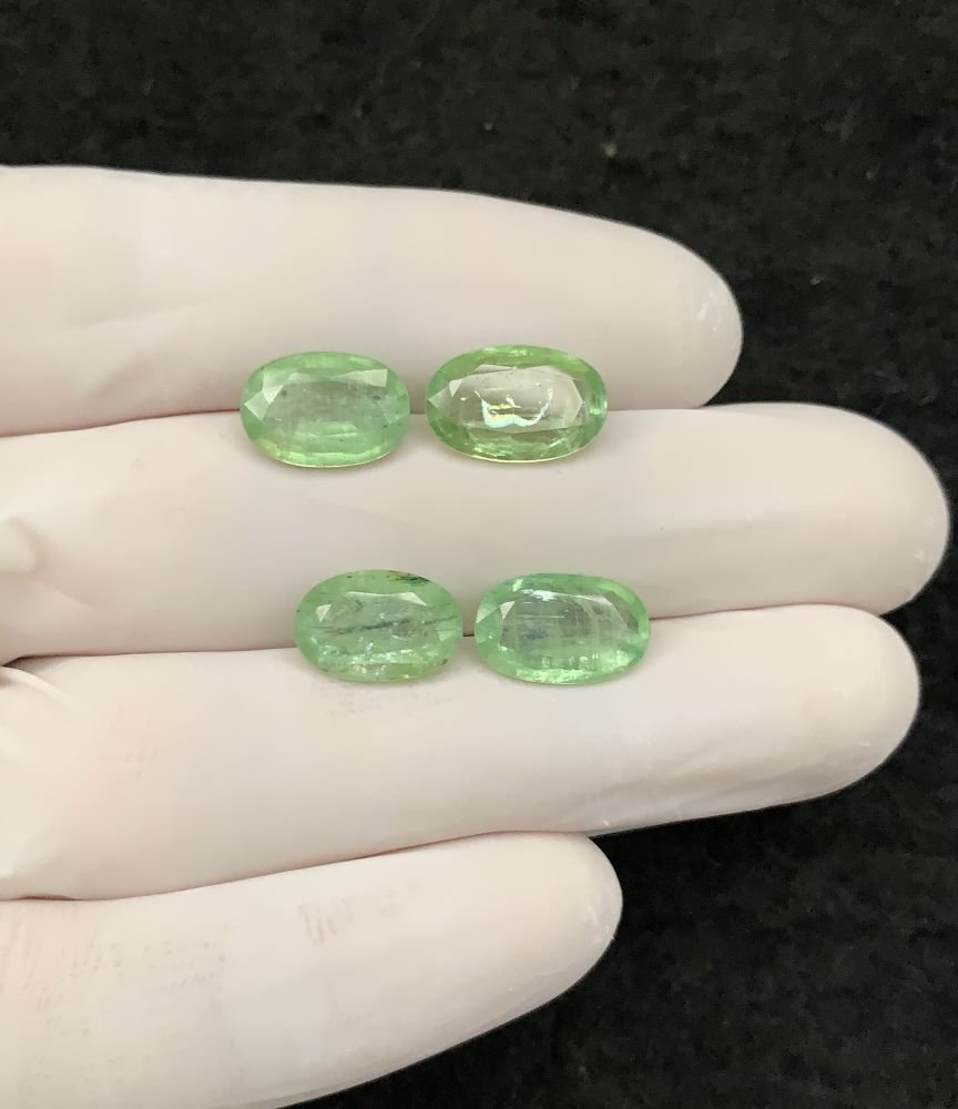 Natural Mint Kyanite Gemstone Faceted Cut Oval Shape 11-12 MM 4 Pcs Mint Kyanite High Quality Gemstone Wholesale gems SM24138