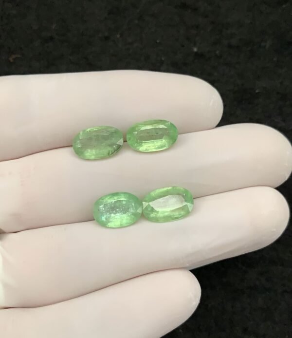 Natural Mint Kyanite Gemstone Faceted Cut Oval Shape 10-11 MM 4 Pcs Mint Kyanite High Quality Gemstone Wholesale gems SM24140