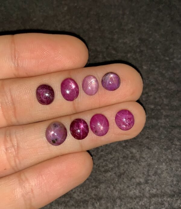 Natural Star Ruby Gemstone Cabochon Smooth Fancy Shape 7-8 MM 8 Pcs Star Ruby High Quality Gemstone Cabochon Wholesale gems SM24170 - Image 2