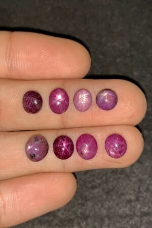 Natural Star Ruby Gemstone Cabochon Smooth Fancy Shape 7-8 MM 8 Pcs Star Ruby High Quality Gemstone Cabochon Wholesale gems SM24170