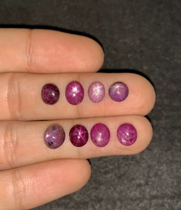Natural Star Ruby Gemstone Cabochon Smooth Fancy Shape 7-8 MM 8 Pcs Star Ruby High Quality Gemstone Cabochon Wholesale gems SM24170