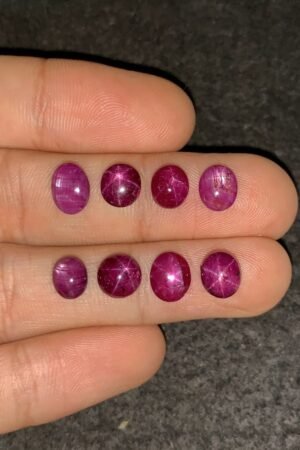 Natural Star Ruby Gemstone Cabochon Smooth Fancy Shape 7-8 MM 8 Pcs Star Ruby High Quality Gemstone Cabochon Wholesale gems SM24171