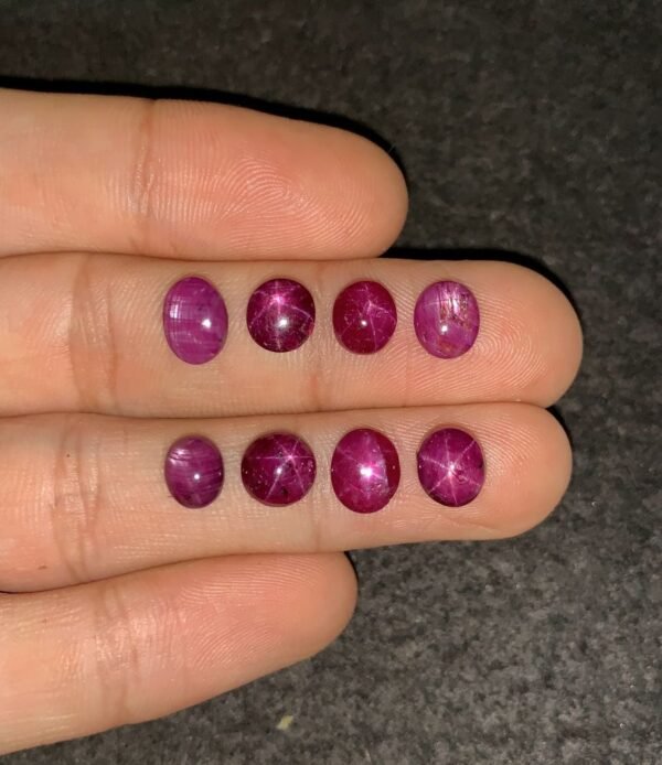 Natural Star Ruby Gemstone Cabochon Smooth Fancy Shape 7-8 MM 8 Pcs Star Ruby High Quality Gemstone Cabochon Wholesale gems SM24171