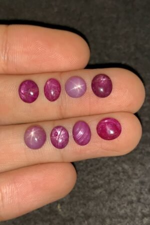 Natural Star Ruby Gemstone Cabochon Smooth Fancy Shape 6-7 MM 8 Pcs Star Ruby High Quality Gemstone Cabochon Wholesale gems SM24172
