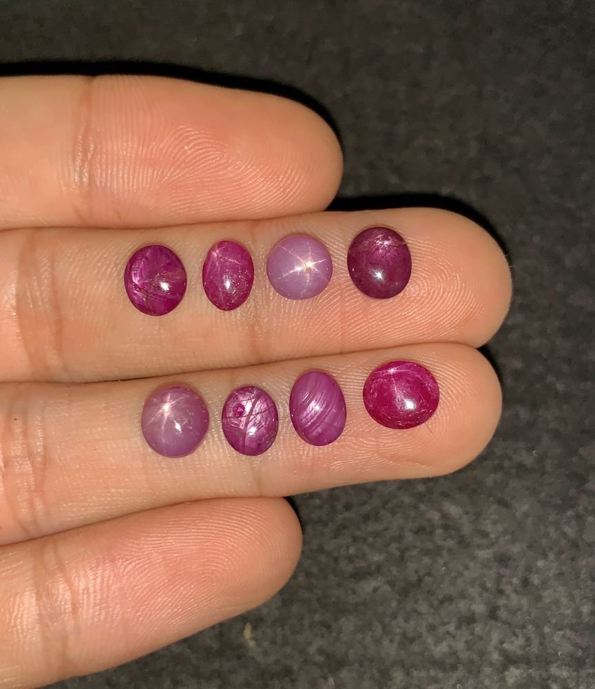 Natural Star Ruby Gemstone Cabochon Smooth Fancy Shape 6-7 MM 8 Pcs Star Ruby High Quality Gemstone Cabochon Wholesale gems SM24172