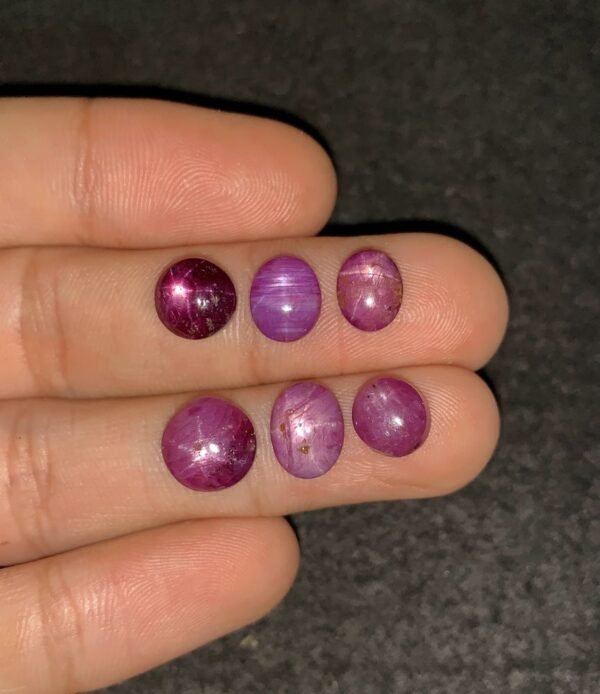 Natural Star Ruby Gemstone Cabochon Smooth Fancy Shape 8-10 MM 6 Pcs Star Ruby High Quality Gemstone Cabochon Wholesale gems SM24176
