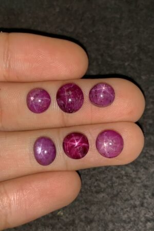 Natural Star Ruby Gemstone Cabochon Smooth Fancy Shape 8-9 MM 6 Pcs Star Ruby High Quality Gemstone Cabochon Wholesale gems SM24177