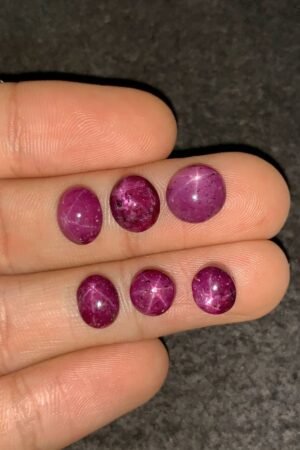 Natural Star Ruby Gemstone Cabochon Smooth Fancy Shape 8-9 MM 6 Pcs Star Ruby High Quality Gemstone Cabochon Wholesale gems SM24178